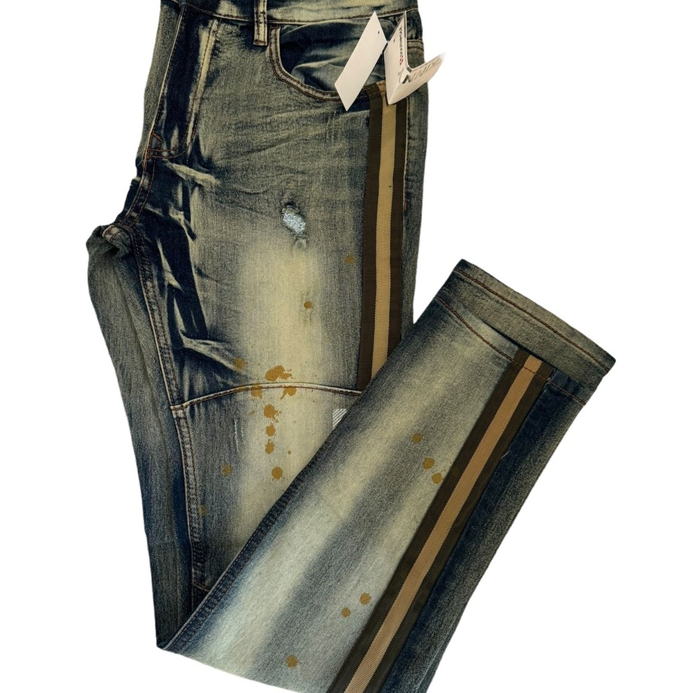 South Pole mens skinny earth wash denim